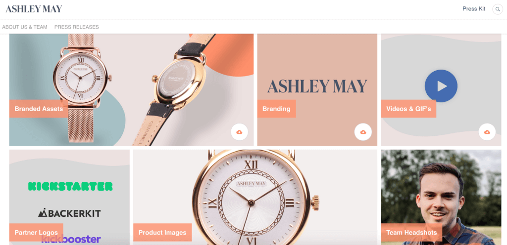 An online press kit created in Prowly by Ashley May