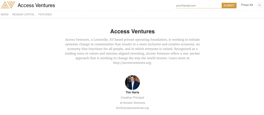 A press site created in Prowly by Access Ventures