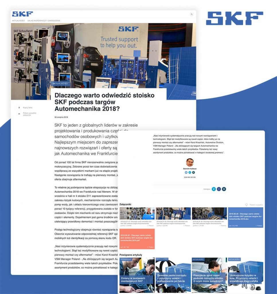 Dlaczego warto odwiedzić stoisko SKF na targach? Przykładowa informacja prasowa z biura Proautomotive