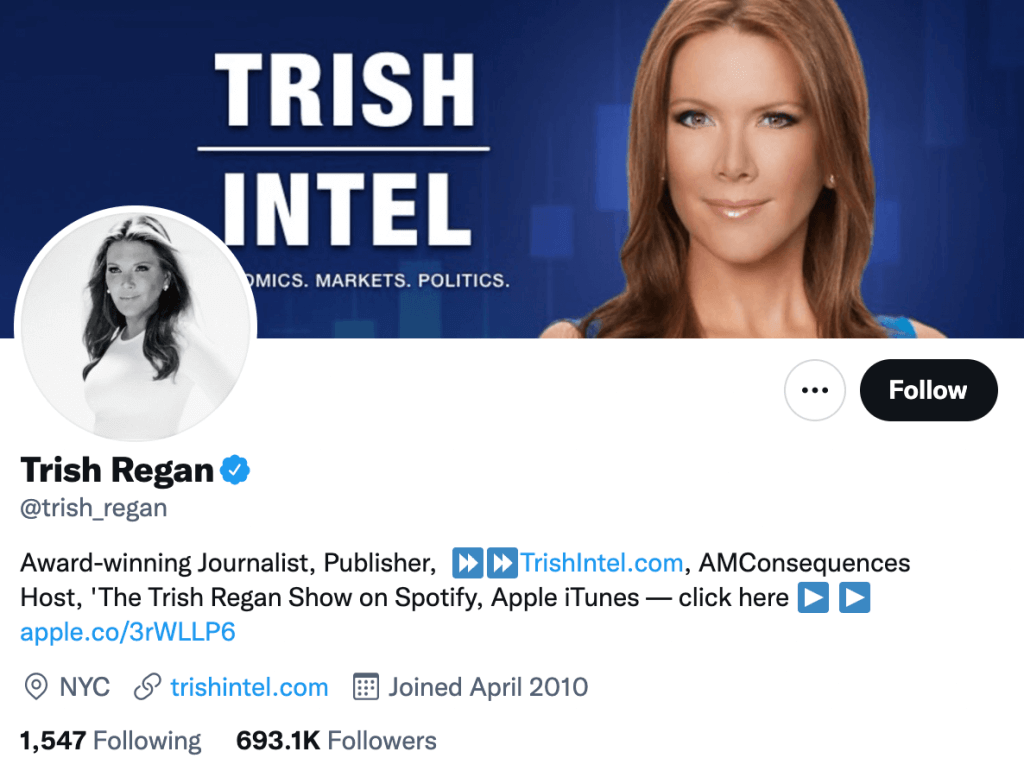 Trish Regan - Top finance journalists