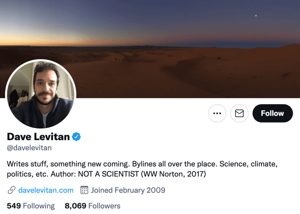 Dave Levitan - Top science reporters