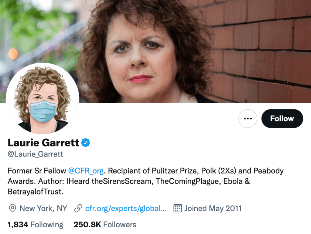 Laurie Garrett - Top science reporters