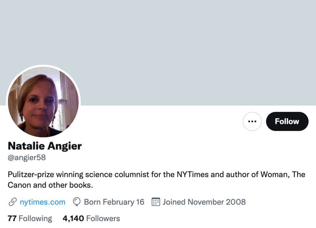 Natalie Angier - Top science journalists