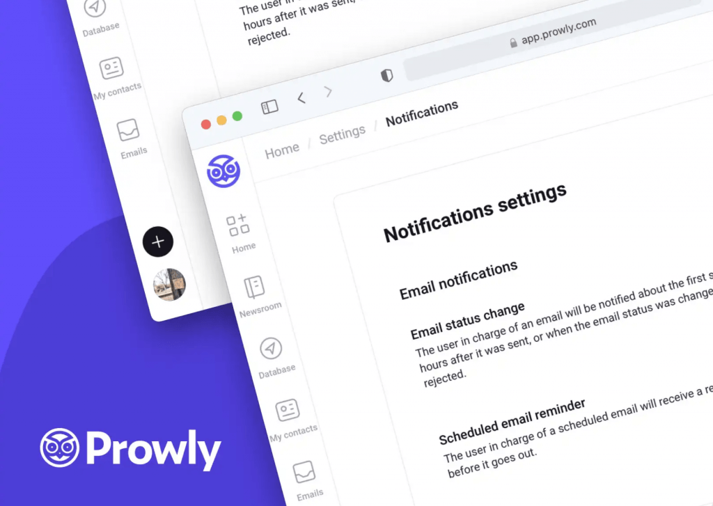 Prowly PR Software - Notifications