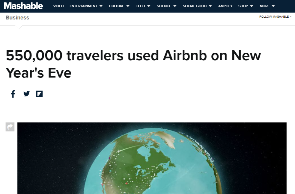 PR storytelling example from Airbnb