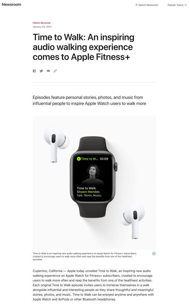 Press release example - Apple