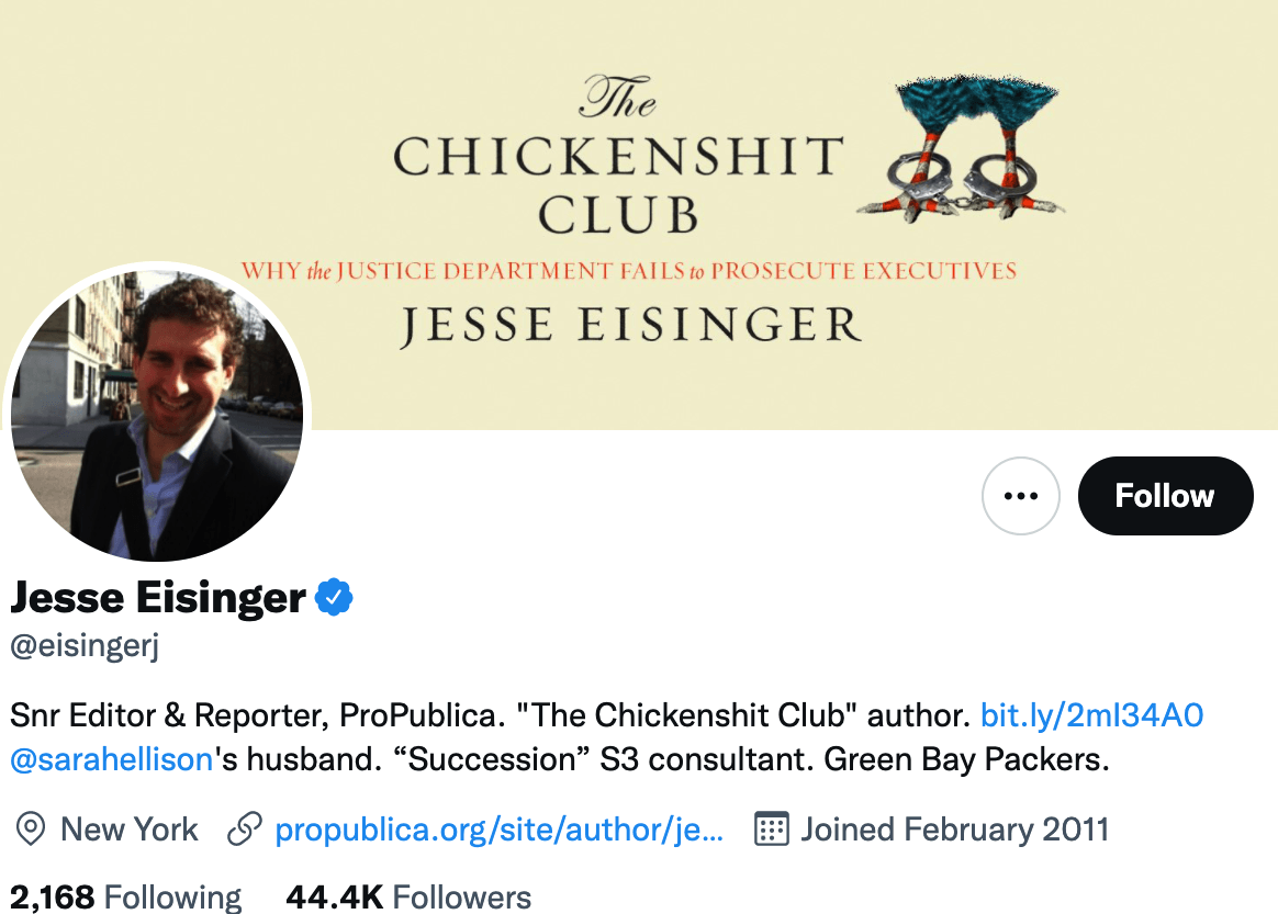 Jesse Eisinger - Top finance journalists
