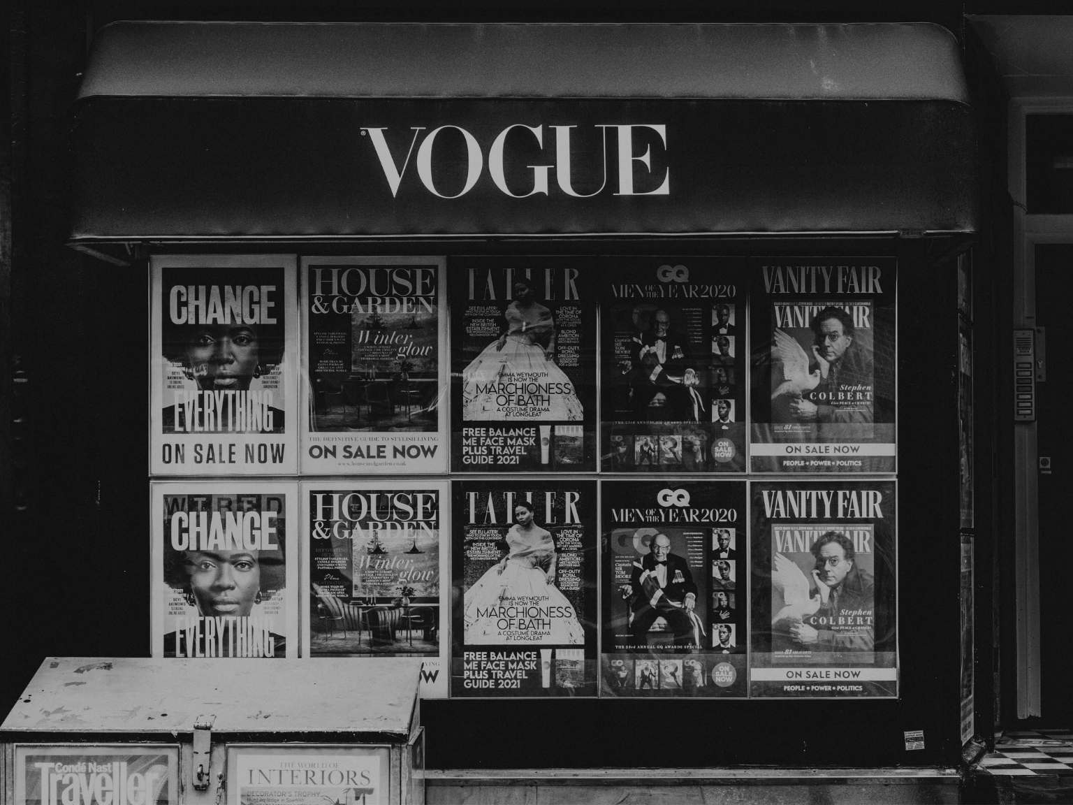 Kiosk with fashion magazines